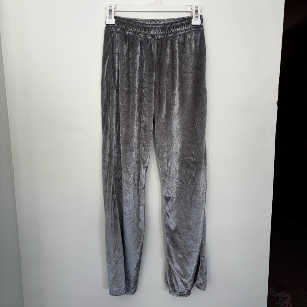 Juicy Couture Silver Bling Velvet Pants Bootcut Size M